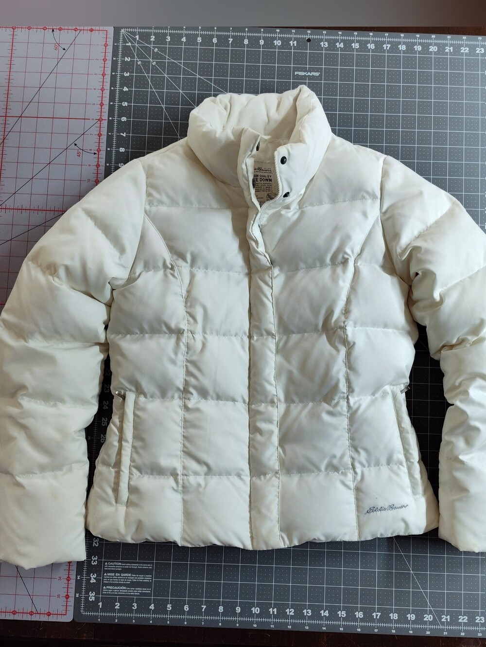 Eddie Bauer Off-White Women's Puffy Down Jacket